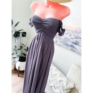 NWT Breathtaking Beauty dreamy off shoulder smocked flowy maxi dress